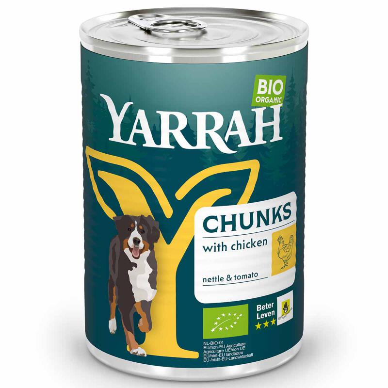 Hondenbrokjes kip in saus van Yarrah, 12x 405 g